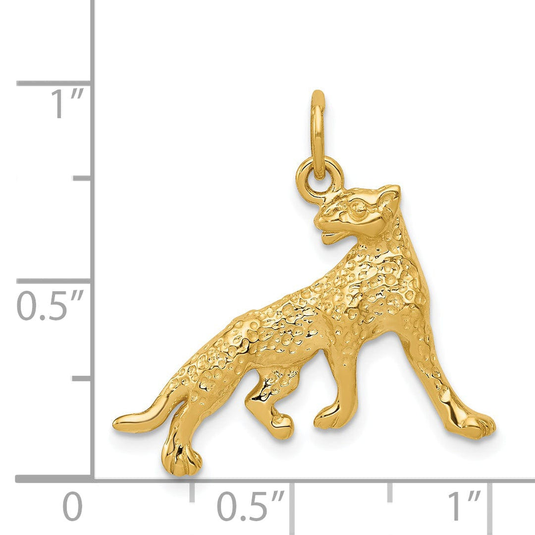 Lovely Rita's Pendants & Charms 14k Yellow Gold Textured Polished Finish Cheetah Charm Pendant