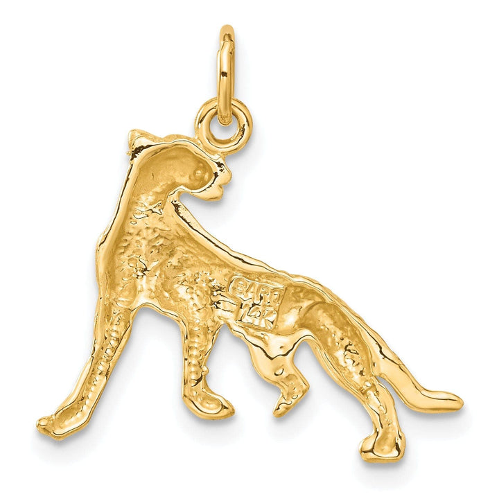 Lovely Rita's Pendants & Charms 14k Yellow Gold Textured Polished Finish Cheetah Charm Pendant