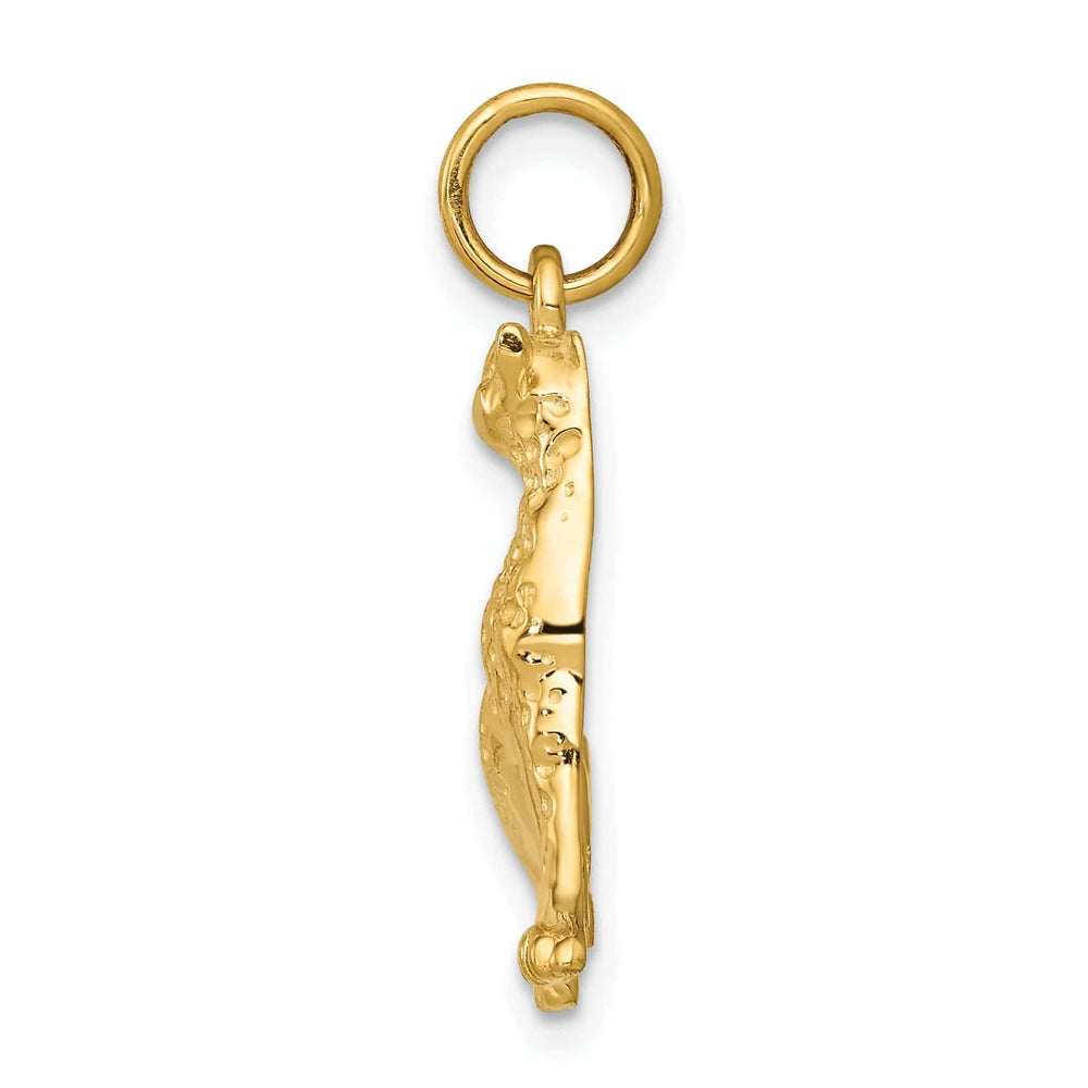 Lovely Rita's Pendants & Charms 14k Yellow Gold Textured Polished Finish Cheetah Charm Pendant