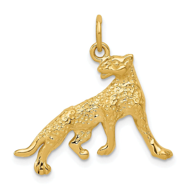 Lovely Rita's Pendants & Charms 14k Yellow Gold Textured Polished Finish Cheetah Charm Pendant