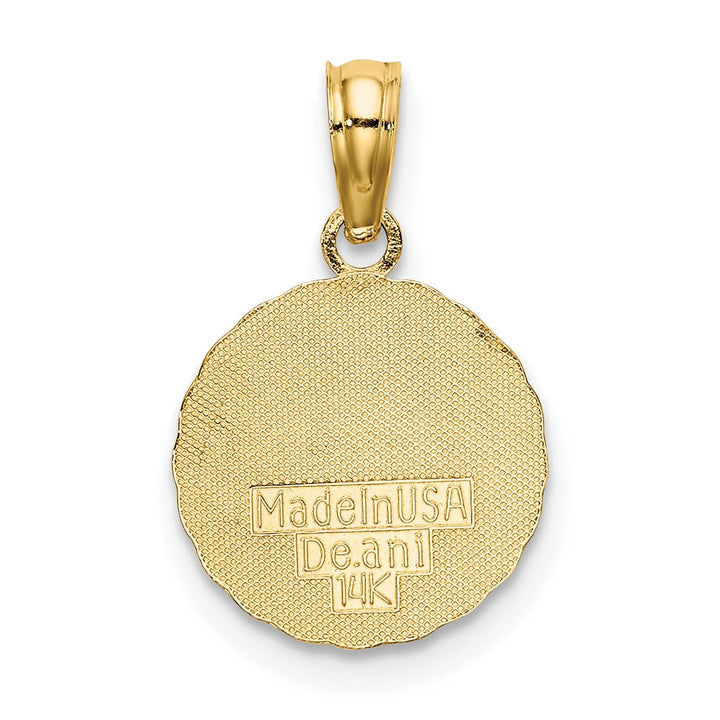 Lovely Rita's Pendants & Charms 14K Yellow Gold Textured Polished Finish Circle Shape Smiling Face Sun Design Charm Pendant