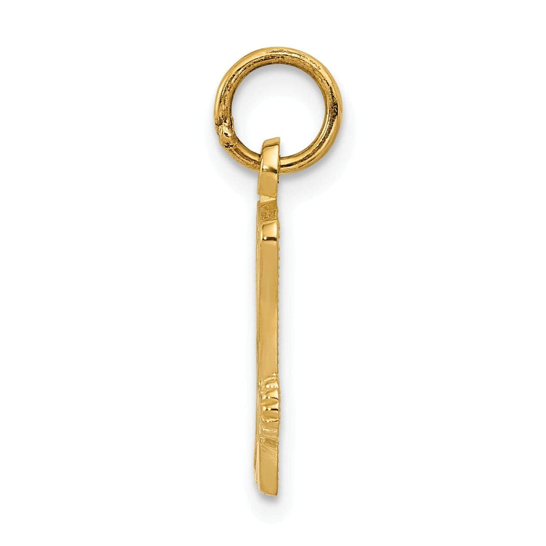 Lovely Rita's Pendants & Charms 14k Yellow Gold Textured Polished Finish Cowboy Boot with Spurs Charm Pendant