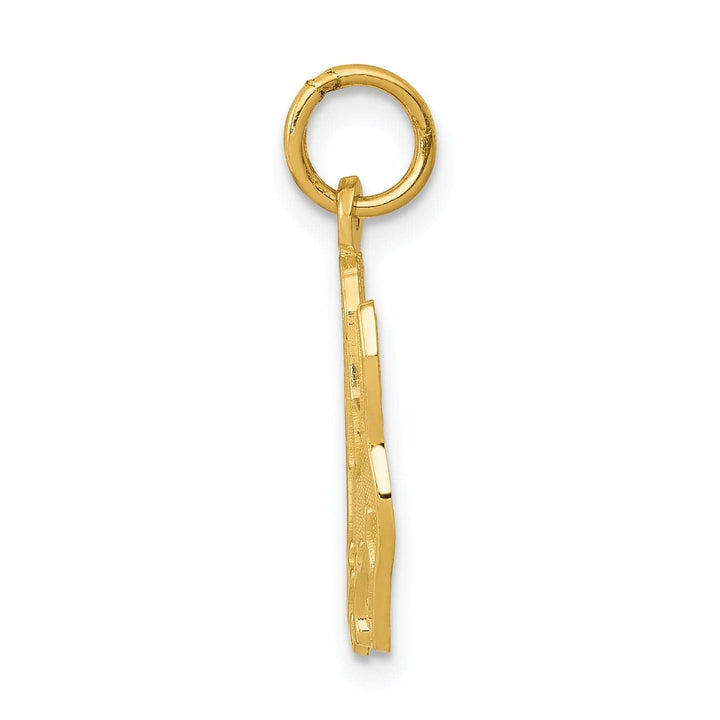 Lovely Rita's Pendants & Charms 14k Yellow Gold Textured Polished Finish Dog Charm Pendant