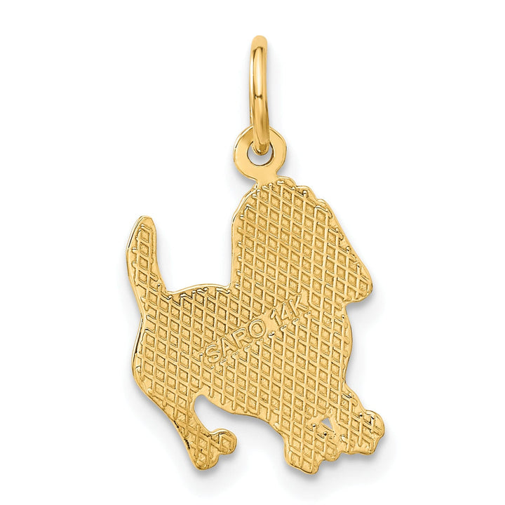 Lovely Rita's Pendants & Charms 14k Yellow Gold Textured Polished Finish Dog Charm Pendant