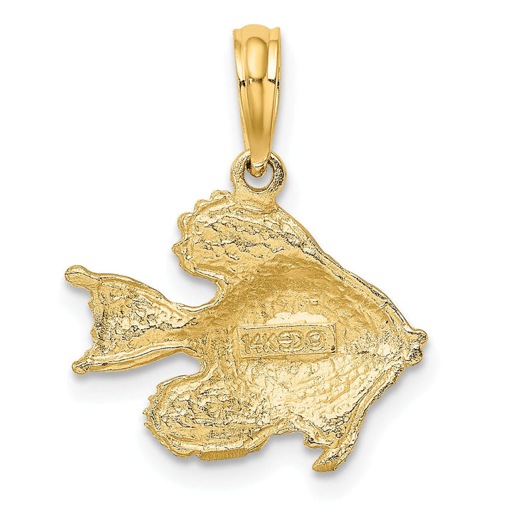 Lovely Rita's Pendants & Charms 14K Yellow Gold Textured Polished Finish Fish Design Solid Charm Pendant