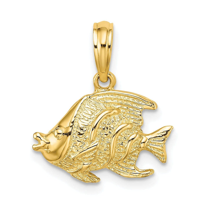 Lovely Rita's Pendants & Charms 14K Yellow Gold Textured Polished Finish Fish Solid Design Charm Pendant