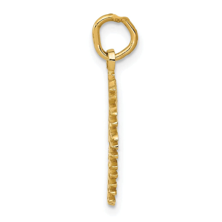 Lovely Rita's Pendants & Charms 14k Yellow Gold Textured Polished Finish Flaming Sun Design Charm Pendant