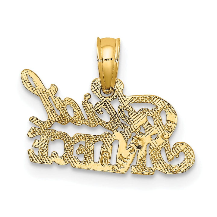Lovely Rita's Pendants & Charms 14K Yellow Gold Textured Polished Finish Flat Back in Script Design SPECIAL NIECE Charm Pendant