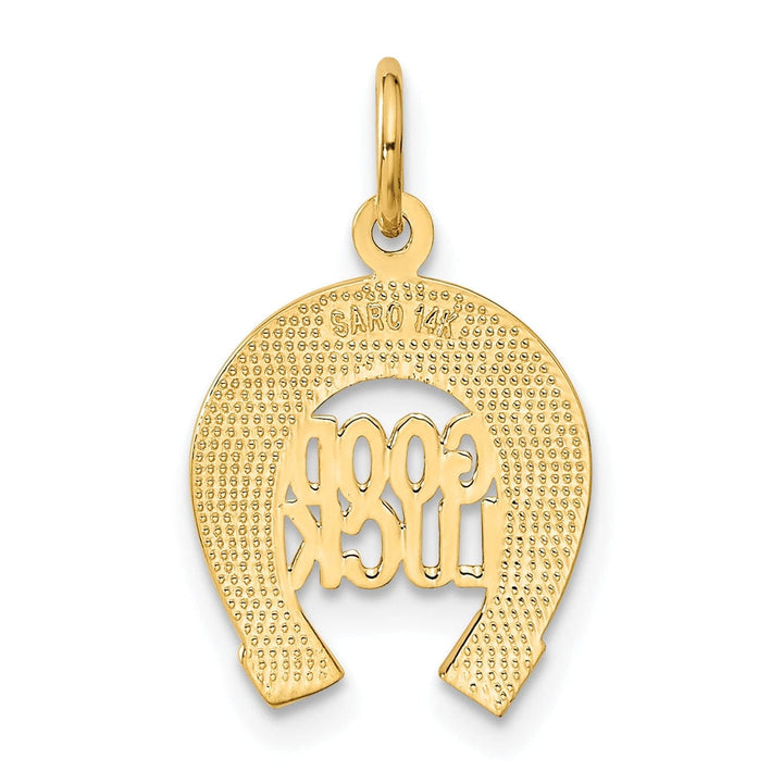 Lovely Rita's Pendants & Charms 14k Yellow Gold Textured Polished Finish Good Luck Horseshoe Charm Pendant