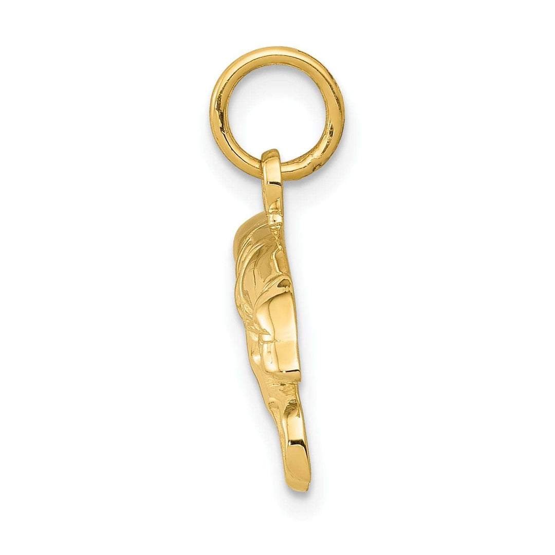 Lovely Rita's Pendants & Charms 14k Yellow Gold Textured Polished Finish Greyhound Dog Charm Pendant