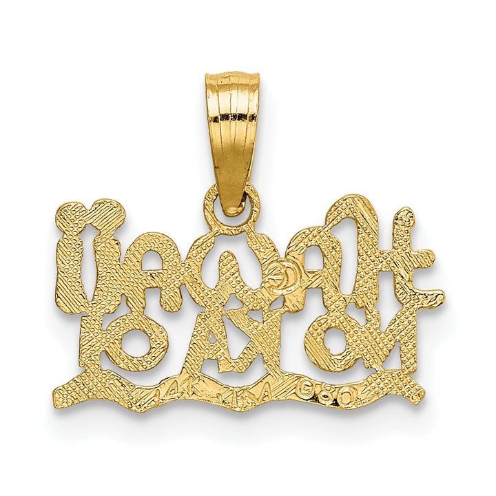 Lovely Rita's Pendants & Charms 14k Yellow Gold Textured Polished Finish HAWAII NO KA OI Charm Pendant