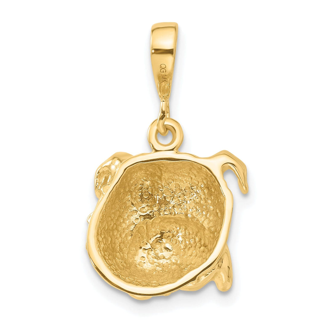 Lovely Rita's Pendants & Charms 14K Yellow Gold Textured Polished Finish Head Bull Dog Design Charm Pendant