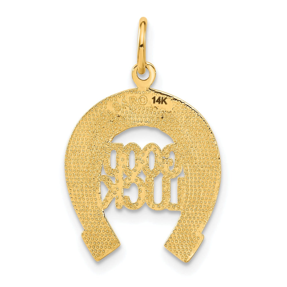 Lovely Rita's Pendants & Charms 14k Yellow Gold Textured Polished Finish Horseshoe Good Luck Charm Pendant