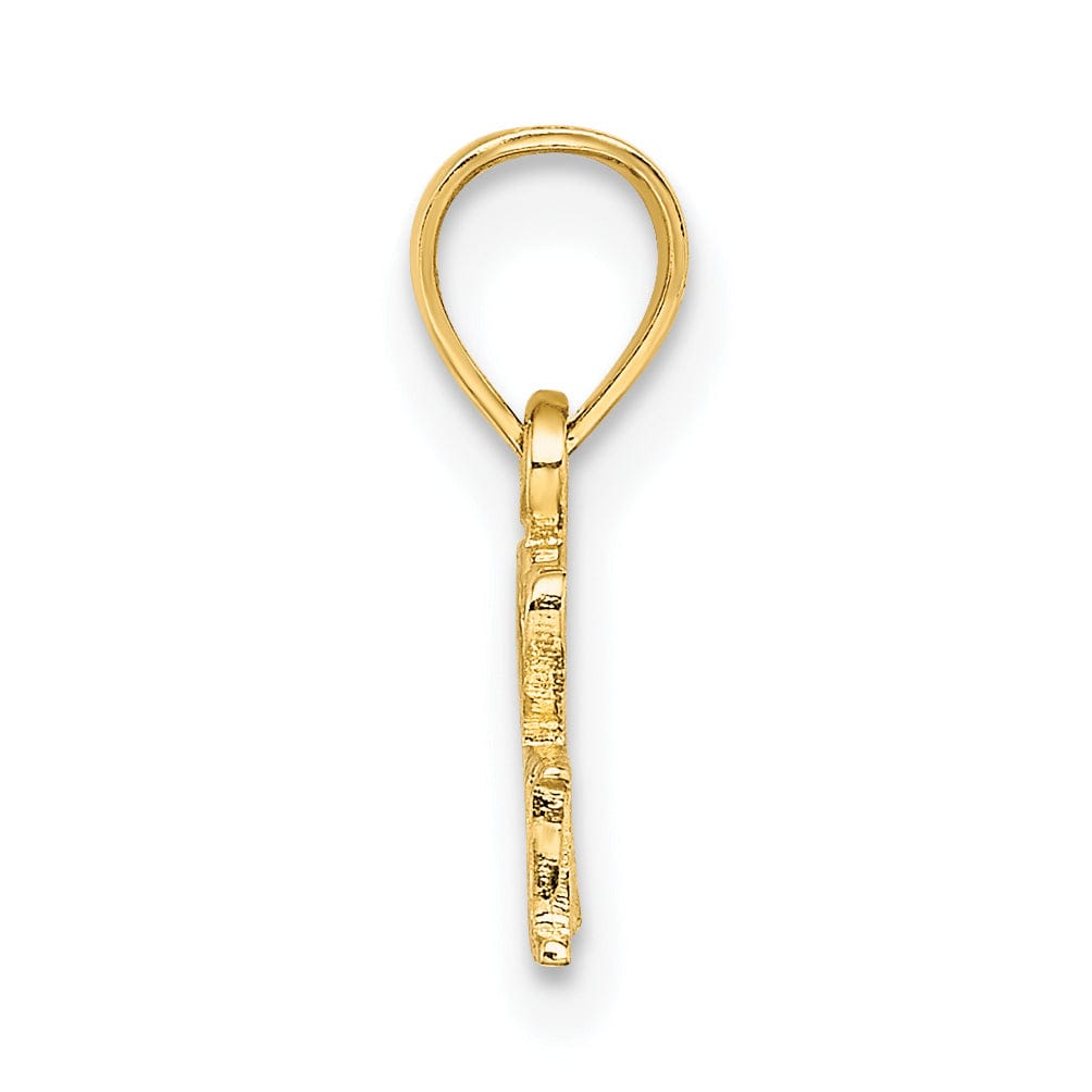 Lovely Rita's Pendants & Charms 14k Yellow Gold Textured Polished Finish I HEART HAWAII Design Charm Pendant
