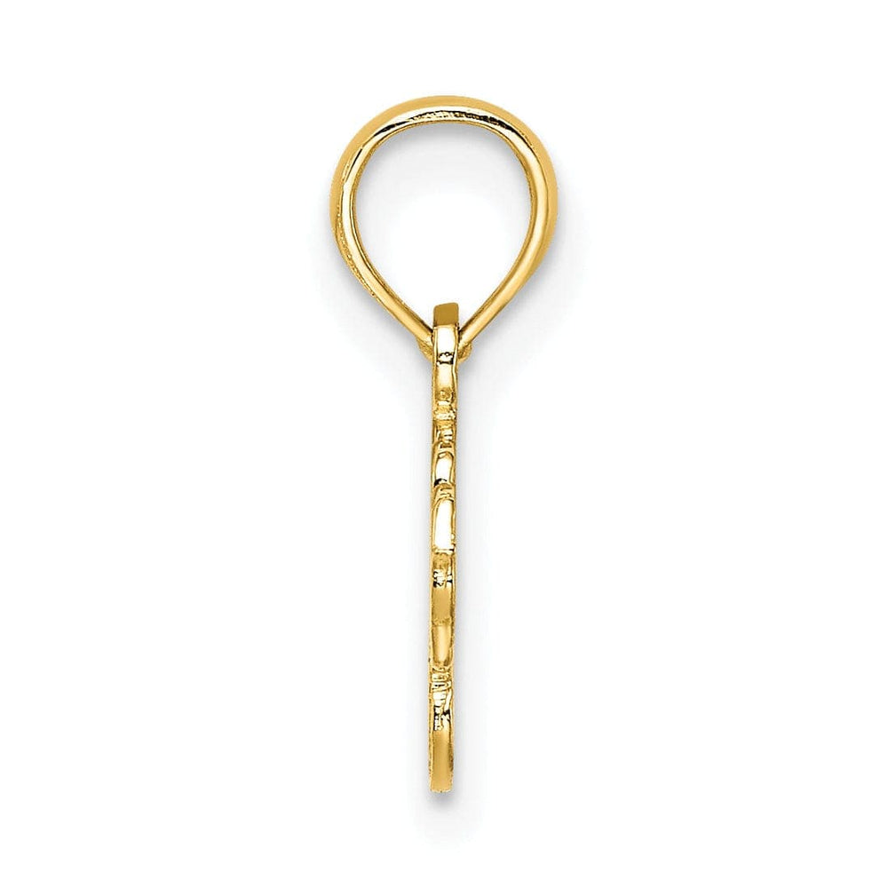 Lovely Rita's Pendants & Charms 14K Yellow Gold Textured Polished Finish I HEART HORSES Charm Pendant