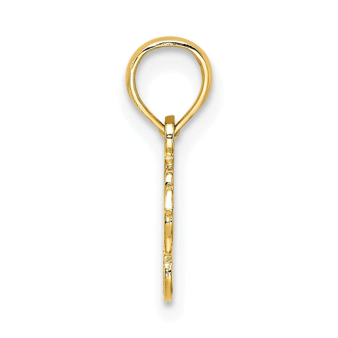 Lovely Rita's Pendants & Charms 14K Yellow Gold Textured Polished Finish I HEART HORSES Charm Pendant