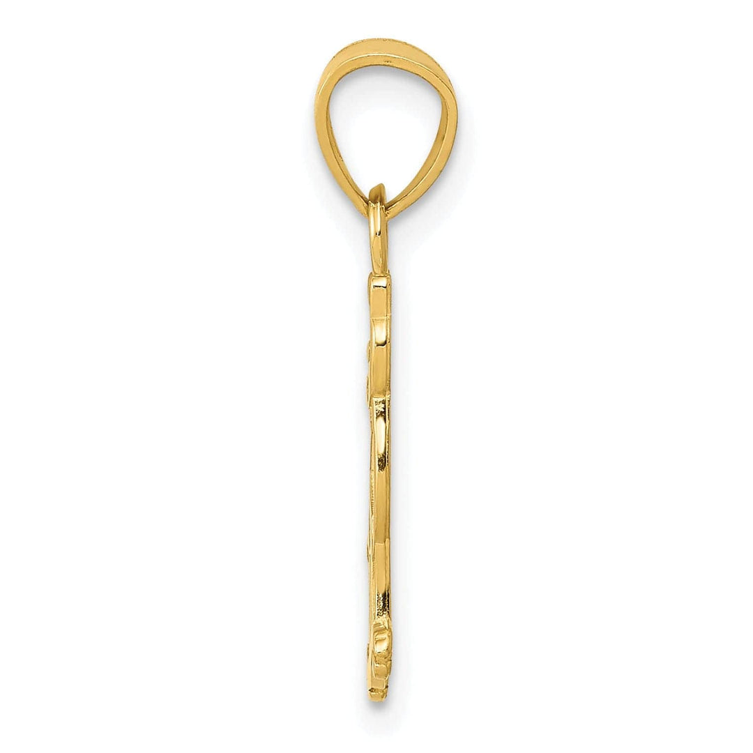 Lovely Rita's Pendants & Charms 14k Yellow Gold Textured Polished Finish I HEART MY CAT Talkin Cat Sitting Pendant