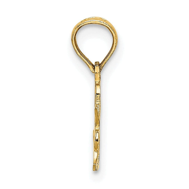 Lovely Rita's Pendants & Charms 14k Yellow Gold Textured Polished Finish I HEART MY JEWELER Charm Pendant