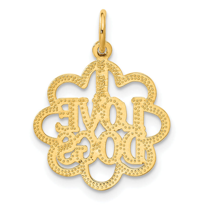 Lovely Rita's Pendants & Charms 14k Yellow Gold Textured Polished Finish I LOVE DOGS Charm Pendant