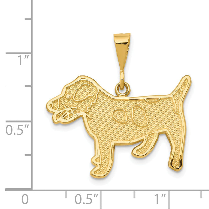 Lovely Rita's Pendants & Charms 14k Yellow Gold Textured Polished Finish Jack Russell Terrier Dog Charm Pendant