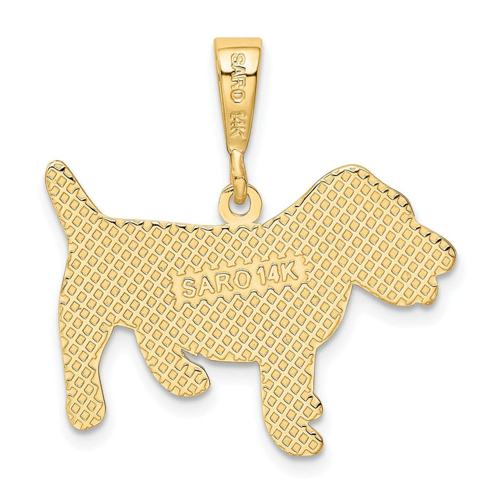 Lovely Rita's Pendants & Charms 14k Yellow Gold Textured Polished Finish Jack Russell Terrier Dog Charm Pendant