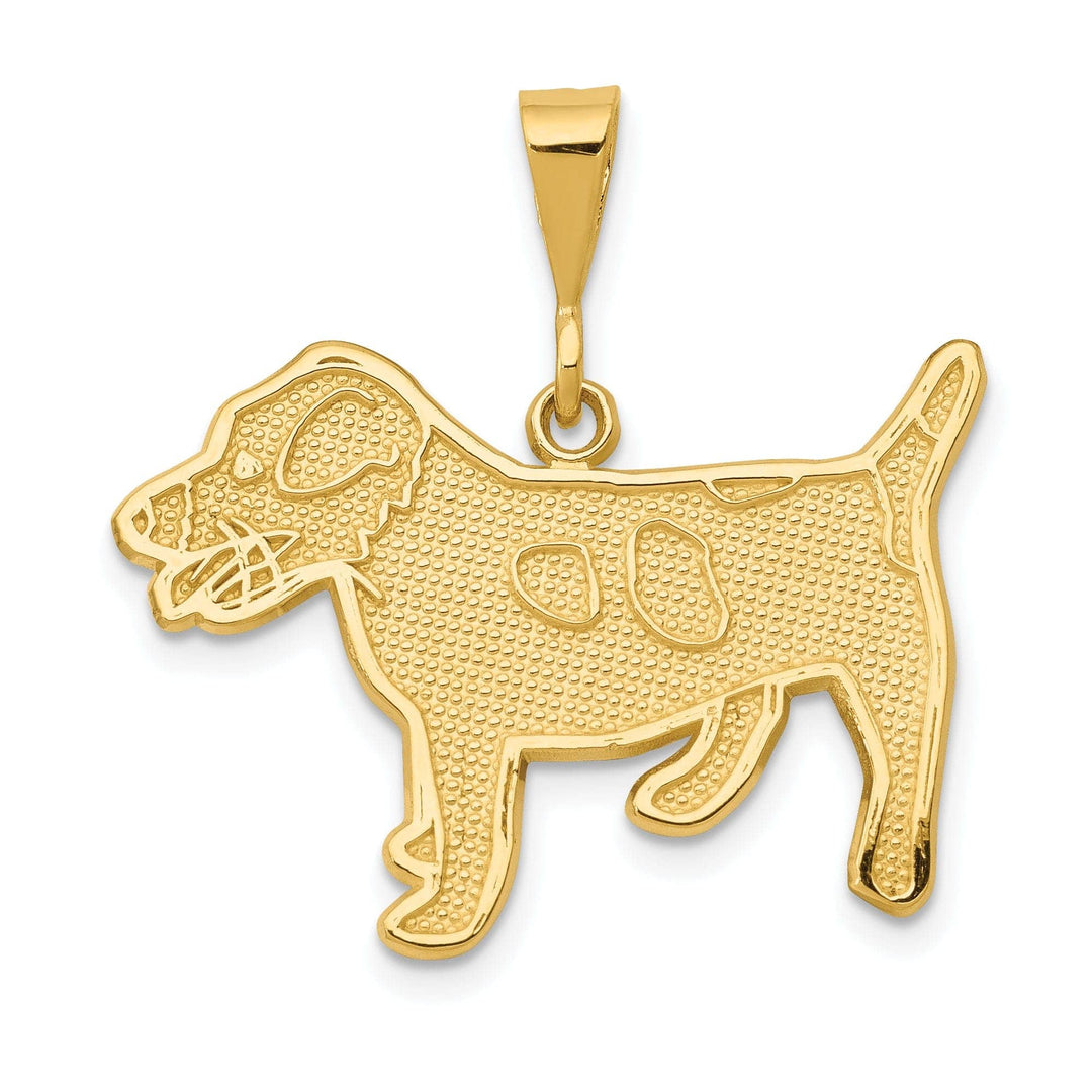 Lovely Rita's Pendants & Charms 14k Yellow Gold Textured Polished Finish Jack Russell Terrier Dog Charm Pendant