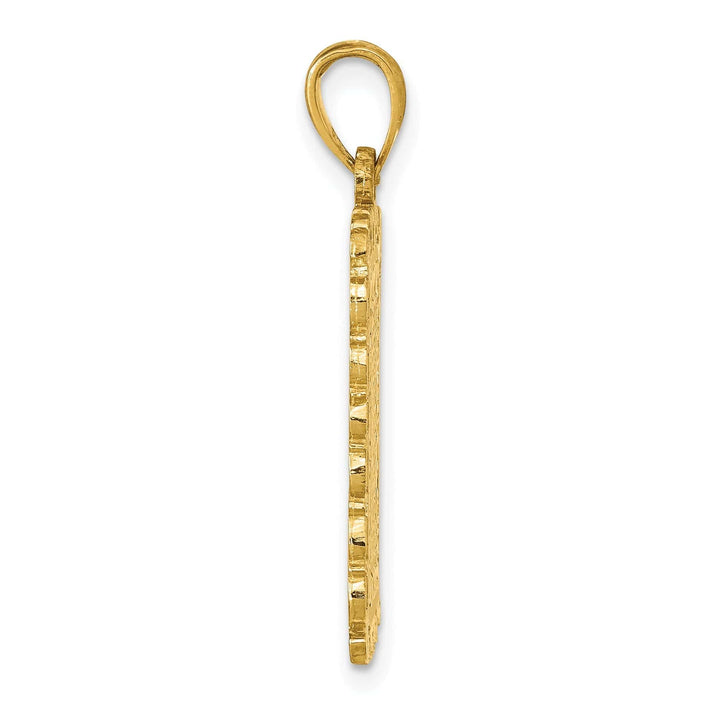Lovely Rita's Pendants & Charms 14K Yellow Gold Textured Polished Finish Jacks Of Hearts Playing Card Design Charm Pendant