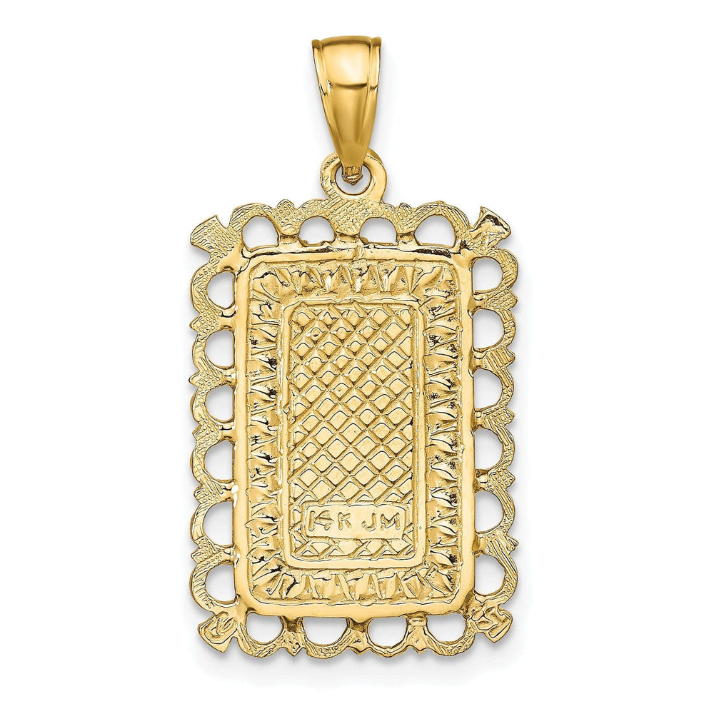 Lovely Rita's Pendants & Charms 14K Yellow Gold Textured Polished Finish Jacks Of Hearts Playing Card Design Charm Pendant