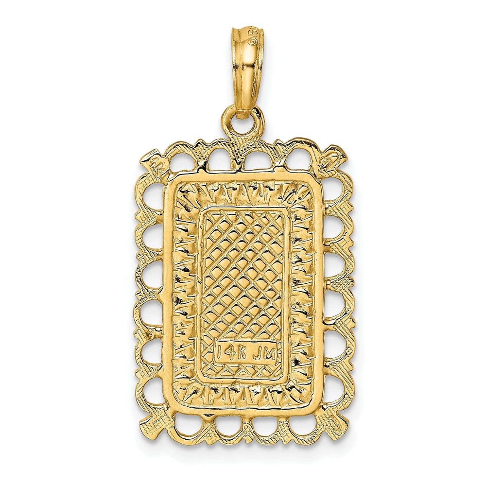 Lovely Rita's Pendants & Charms 14K Yellow Gold Textured Polished Finish King Playing Card Design Charm Pendant