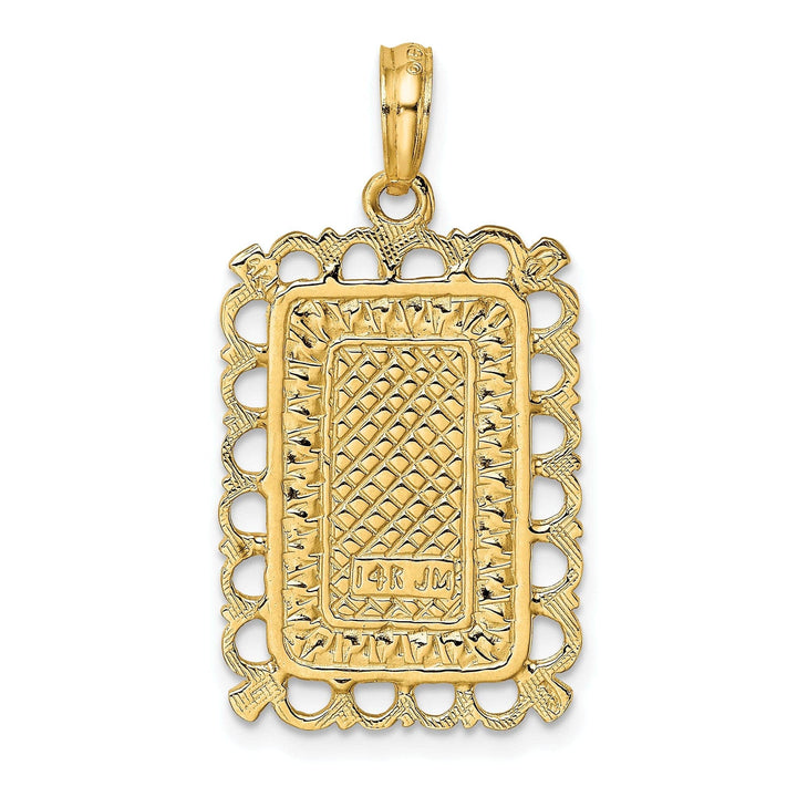 Lovely Rita's Pendants & Charms 14K Yellow Gold Textured Polished Finish King Playing Card Design Charm Pendant