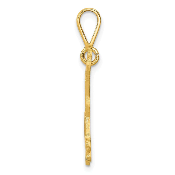 Lovely Rita's Pendants & Charms 14k Yellow Gold Textured Polished Finish Labrador Dog Charm Pendant