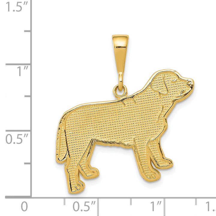 Lovely Rita's Pendants & Charms 14k Yellow Gold Textured Polished Finish Labrador Dog Charm Pendant