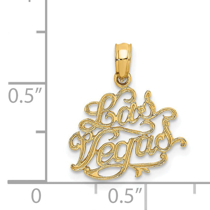 Lovely Rita's Pendants & Charms 14K Yellow Gold Textured Polished Finish LAS VEGAS Charm Pendant