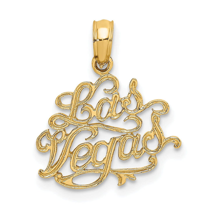 Lovely Rita's Pendants & Charms 14K Yellow Gold Textured Polished Finish LAS VEGAS Charm Pendant