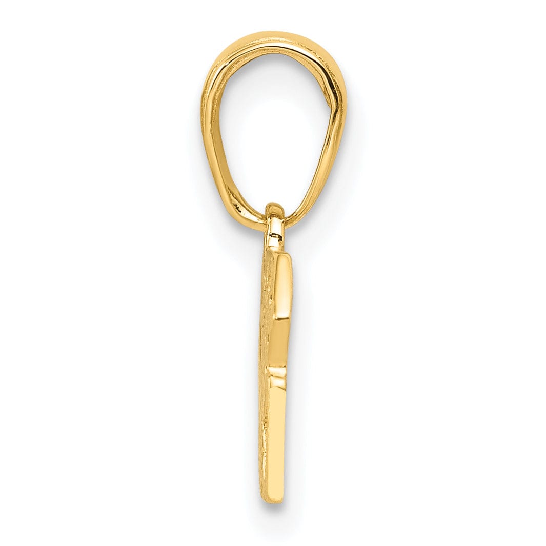 Lovely Rita's Pendants & Charms 14k Yellow Gold Textured Polished Finish LAS VEGAS with Dice Design Charm Pendant