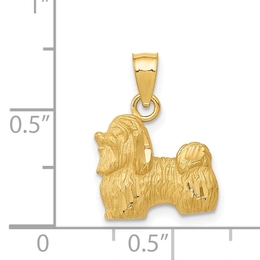 Lovely Rita's Pendants & Charms 14k Yellow Gold Textured Polished Finish Mastiff Dog Charm Pendant