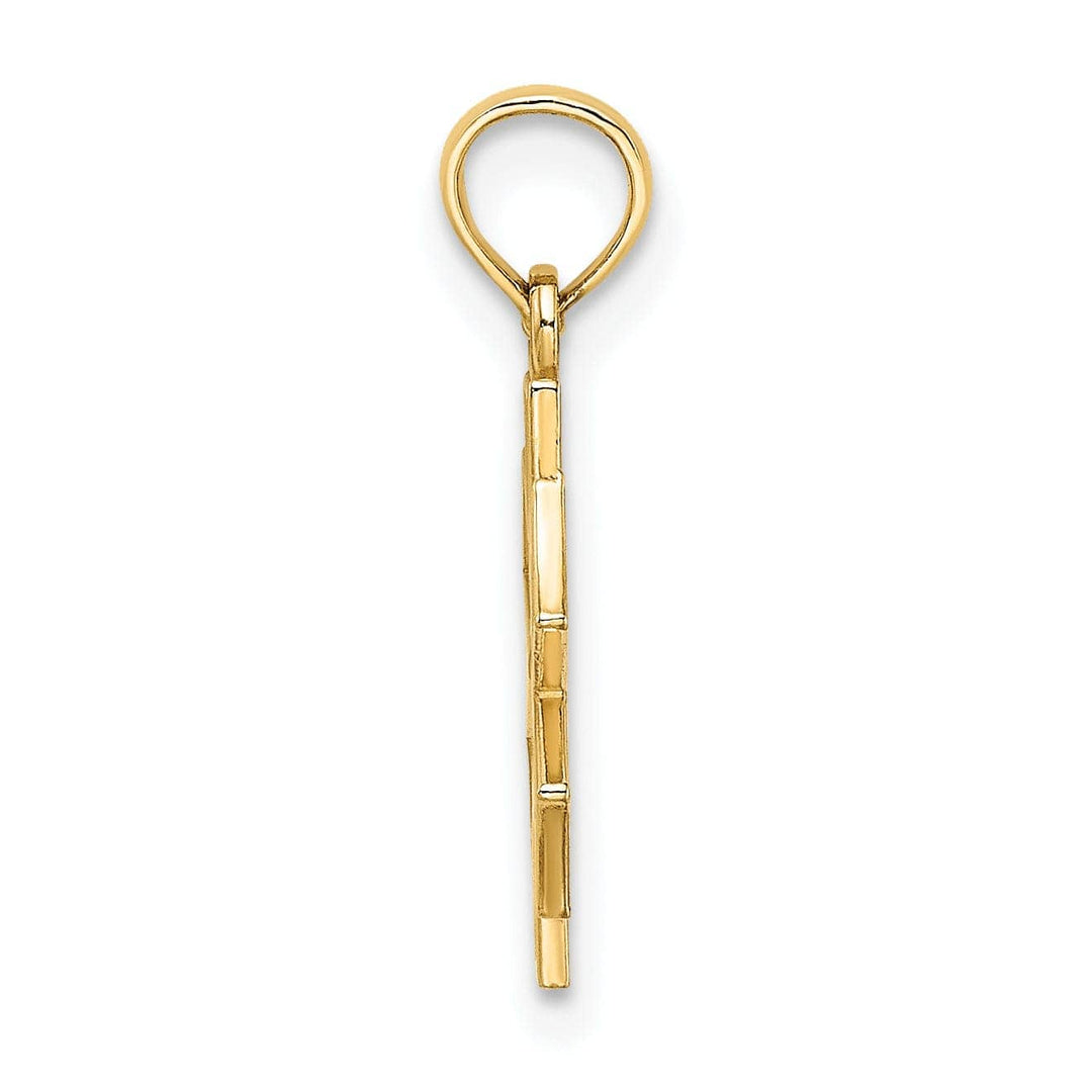 Lovely Rita's Pendants & Charms 14k Yellow Gold Textured Polished Finish Medical Symbol Design Charm Pendant