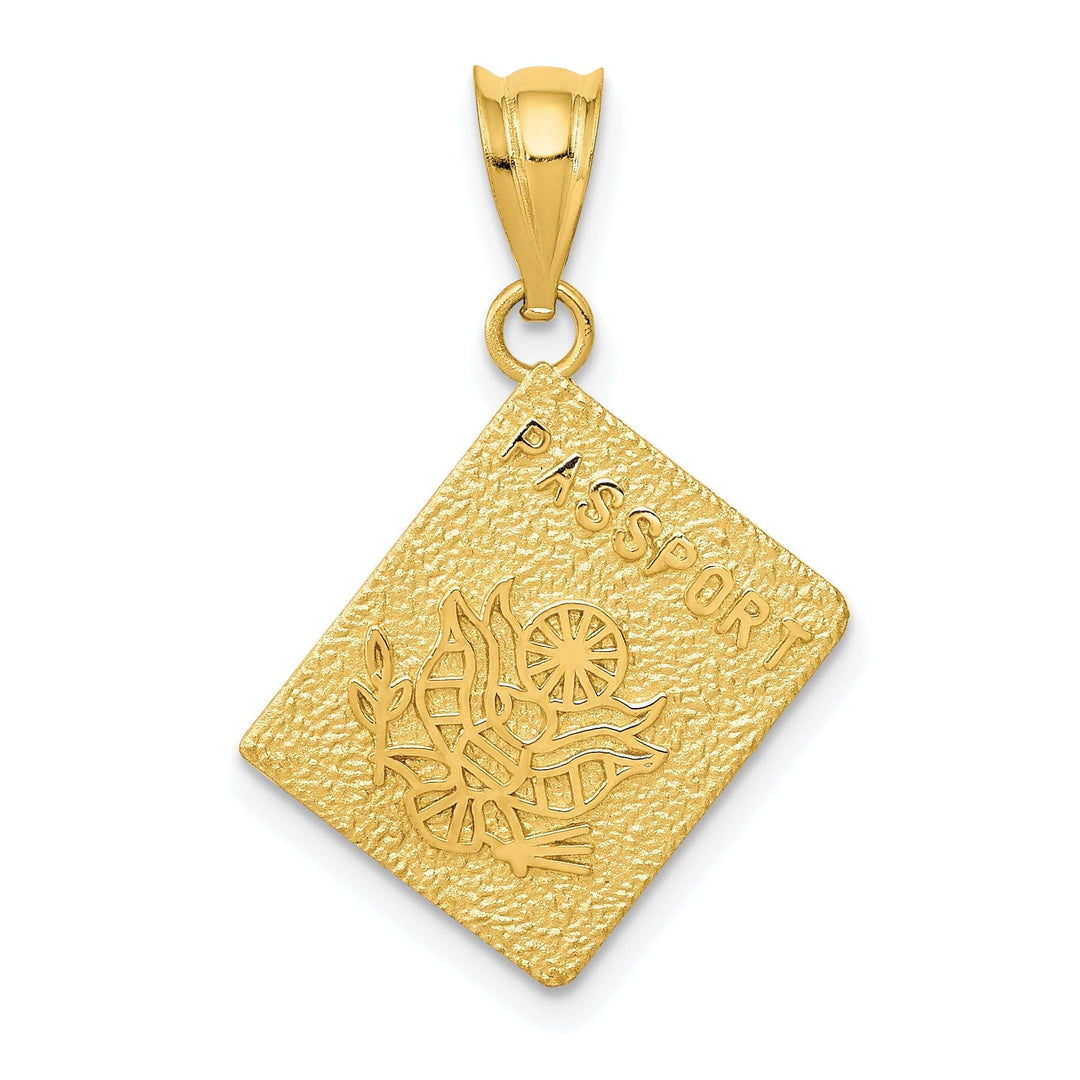 Lovely Rita's Pendants & Charms 14K Yellow Gold Textured Polished Finish Passport Pendant