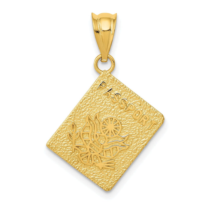 Lovely Rita's Pendants & Charms 14K Yellow Gold Textured Polished Finish Passport Pendant