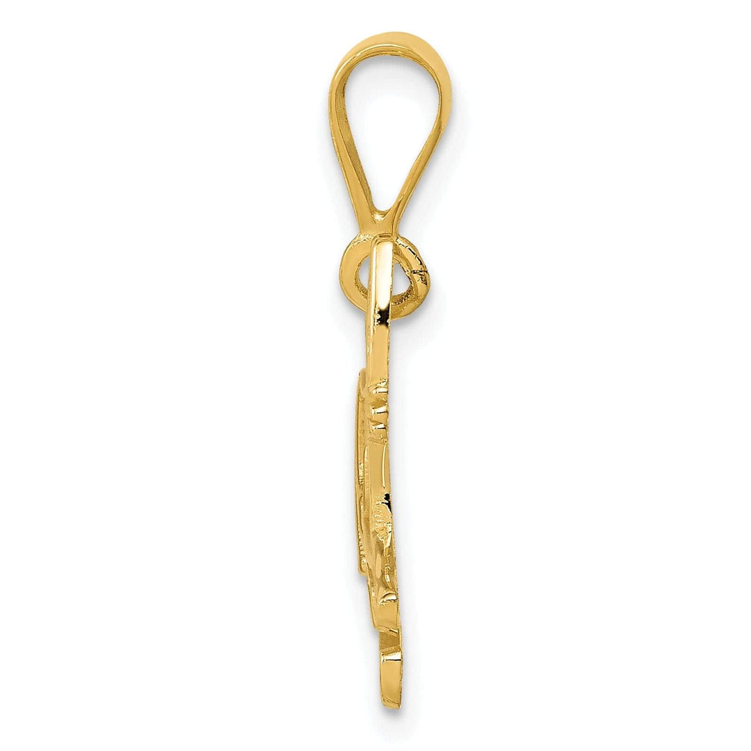 Lovely Rita's Pendants & Charms 14k Yellow Gold Textured Polished Finish Pit Bull Dog Charm Pendant