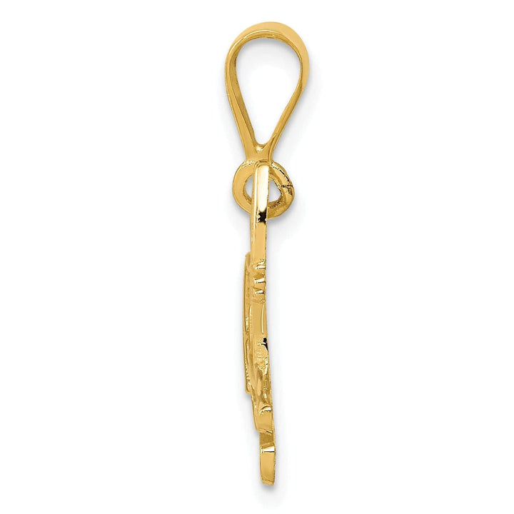 Lovely Rita's Pendants & Charms 14k Yellow Gold Textured Polished Finish Pit Bull Dog Charm Pendant