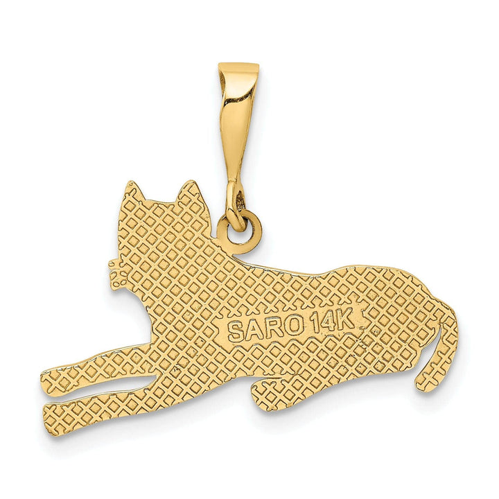 Lovely Rita's Pendants & Charms 14k Yellow Gold Textured Polished Finish Pit Bull Dog Charm Pendant