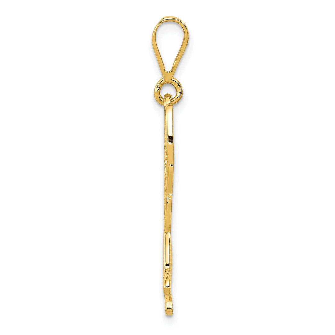 Lovely Rita's Pendants & Charms 14k Yellow Gold Textured Polished Finish Pit German Shepherd Charm Pendant