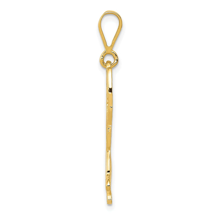 Lovely Rita's Pendants & Charms 14k Yellow Gold Textured Polished Finish Pit German Shepherd Charm Pendant