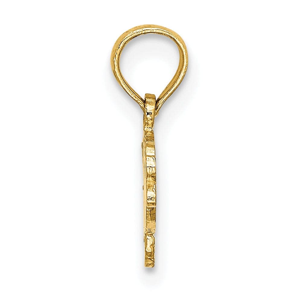 Lovely Rita's Pendants & Charms 14K Yellow Gold Textured Polished Finish Playful Fish Design Charm Pendant