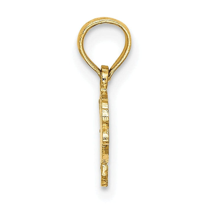 Lovely Rita's Pendants & Charms 14K Yellow Gold Textured Polished Finish Playful Fish Design Charm Pendant