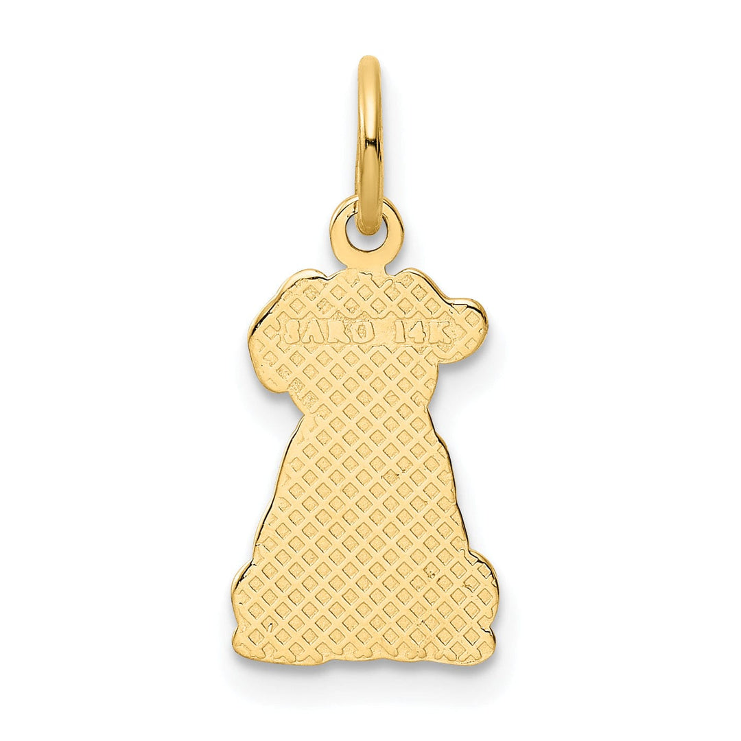 Lovely Rita's Pendants & Charms 14k Yellow Gold Textured Polished Finish Puppy Charm Pendant