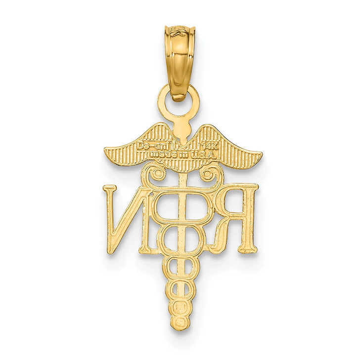 Lovely Rita's Pendants & Charms 14k Yellow Gold Textured Polished Finish R.N Charm Pendant