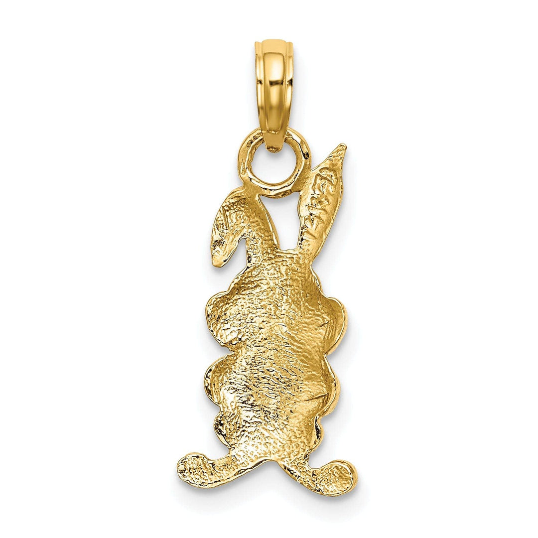 Lovely Rita's Pendants & Charms 14K Yellow Gold Textured Polished Finish Rabbit Charm Pendant