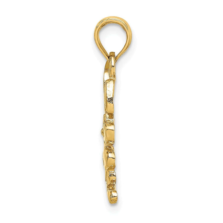 Lovely Rita's Pendants & Charms 14K Yellow Gold Textured Polished Finish Rabbit Charm Pendant